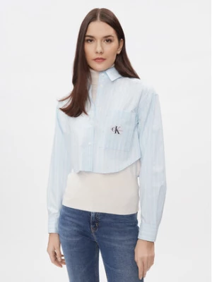 Calvin Klein Jeans Koszula J20J222614 Niebieski Cropped Fit