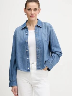 Calvin Klein Jeans koszula jeansowa damska kolor niebieski regular z kołnierzykiem klasycznym LV047E902G