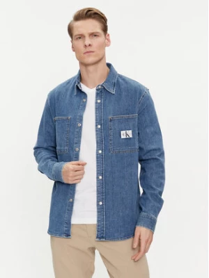 Calvin Klein Jeans Koszula jeansowa Linear J30J324885 Niebieski Slim Fit