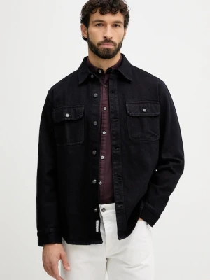 Calvin Klein Jeans koszula jeansowa męska kolor granatowy relaxed z kołnierzykiem klasycznym LV04RD744G