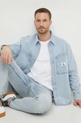 Calvin Klein Jeans koszula jeansowa męska kolor niebieski regular z kołnierzykiem klasycznym