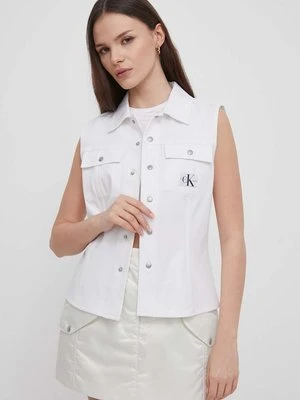 Calvin Klein Jeans koszula kolor biały regular z kołnierzykiem klasycznym J20J223390