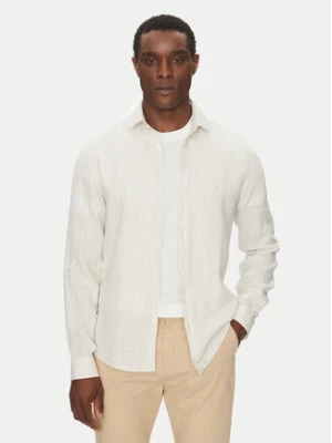 Calvin Klein Jeans Koszula Linen Stripe Slim Shirt K10K109332 Beżowy Regular Fit