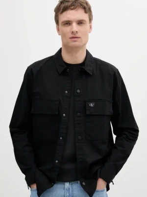 Calvin Klein Jeans koszula męska kolor czarny regular z kołnierzykiem klasycznym