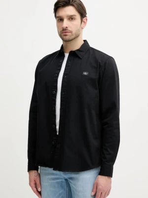 Calvin Klein Jeans koszula męska kolor czarny regular z kołnierzykiem klasycznym J30J327585