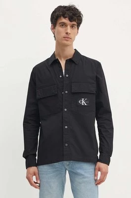 Calvin Klein Jeans koszula męska kolor czarny relaxed z kołnierzykiem klasycznym J30J325618