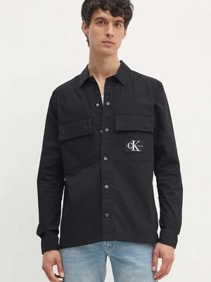 Calvin Klein Jeans koszula męska kolor czarny relaxed z kołnierzykiem klasycznym J30J325618