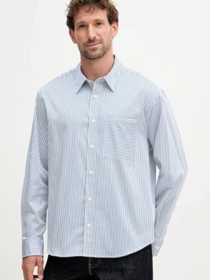 Calvin Klein Jeans koszula męska kolor niebieski relaxed z kołnierzykiem klasycznym LV04RC111G