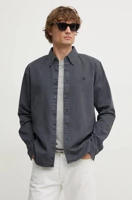 Calvin Klein Jeans koszula męska kolor szary regular z kołnierzykiem button-down J30J326187