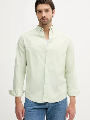 Calvin Klein Jeans koszula męska kolor zielony regular z kołnierzykiem button-down LV140EM125
