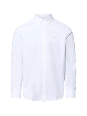 Calvin Klein Jeans Koszula męska Mężczyźni Regular Fit Bawełna biały jednolity,
