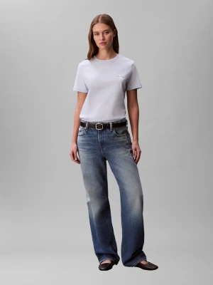Calvin Klein Jeans Koszulka damska - 2-pak Kobiety Bawełna niebieski|czarny jednolity,