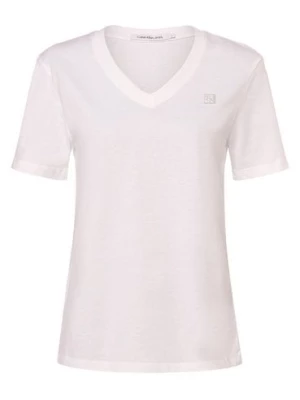 Calvin Klein Jeans Koszulka damska Kobiety Bawełna biały jednolity,
