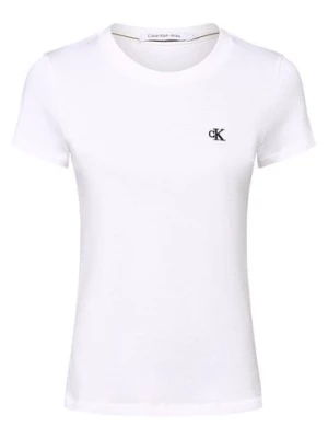 Calvin Klein Jeans Koszulka damska Kobiety Bawełna biały jednolity,