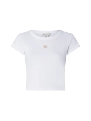 Calvin Klein Jeans Koszulka damska Kobiety Bawełna biały jednolity,