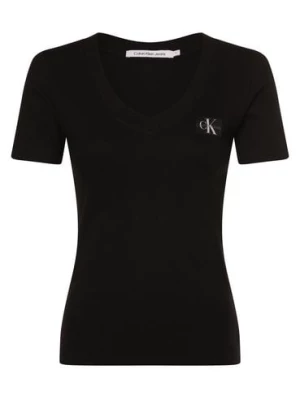 Calvin Klein Jeans Koszulka damska Kobiety Bawełna czarny jednolity,