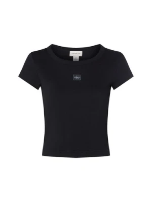 Calvin Klein Jeans Koszulka damska Kobiety Bawełna czarny jednolity,