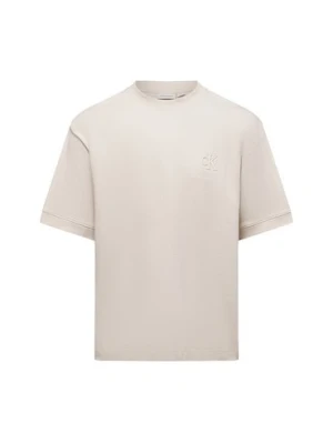 Calvin Klein Jeans Koszulka męska Mężczyźni Bawełna beżowy jednolity,