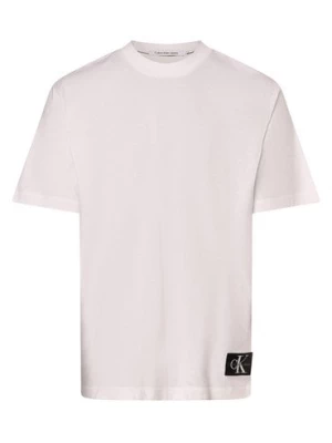 Calvin Klein Jeans Koszulka męska Mężczyźni Bawełna biały jednolity,