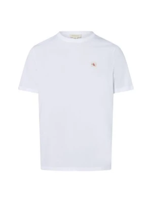 Calvin Klein Jeans Koszulka męska Mężczyźni Bawełna biały jednolity,