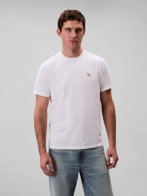 Calvin Klein Jeans Koszulka męska Mężczyźni Bawełna biały jednolity,