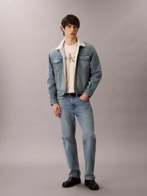 Calvin Klein Jeans Koszulka męska Mężczyźni Bawełna biały wzorzysty,