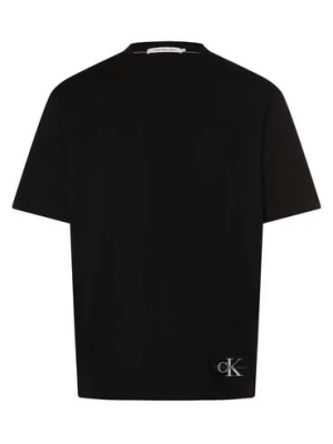 Calvin Klein Jeans Koszulka męska Mężczyźni Bawełna czarny jednolity,