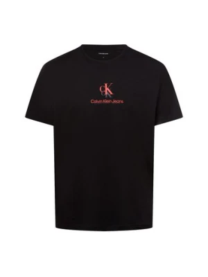 Calvin Klein Jeans Koszulka męska Mężczyźni Bawełna czarny jednolity,