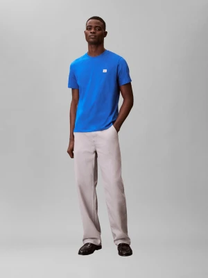 Calvin Klein Jeans Koszulka męska Mężczyźni Bawełna niebieski jednolity,
