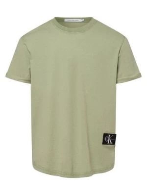 Calvin Klein Jeans Koszulka męska Mężczyźni Bawełna zielony jednolity,