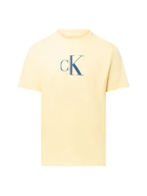 Calvin Klein Jeans Koszulka męska Mężczyźni Bawełna żółty jednolity,