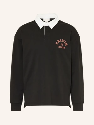 Calvin Klein Jeans Koszulka Polo Z Dżerseju O Luźnym Kroju schwarz