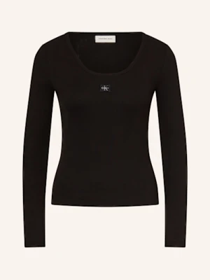 Calvin Klein Jeans Koszulka Z Długim Rękawem schwarz