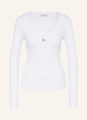 Calvin Klein Jeans Koszulka Z Długim Rękawem weiss