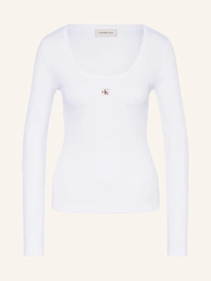 Calvin Klein Jeans Koszulka Z Długim Rękawem weiss
