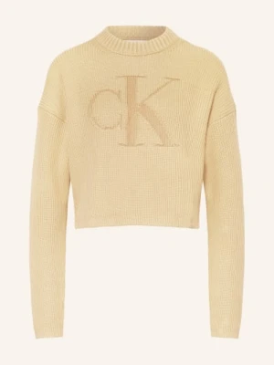 Calvin Klein Jeans Krótki Sweter beige