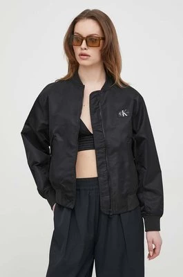 Calvin Klein Jeans kurtka bomber damski kolor czarny przejściowa