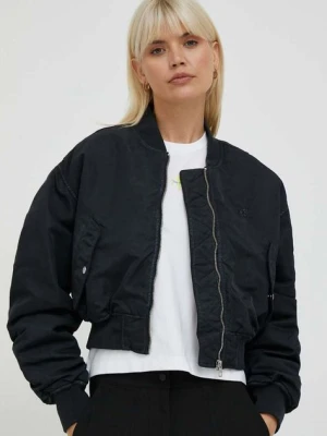 Calvin Klein Jeans kurtka bomber damski kolor czarny przejściowa