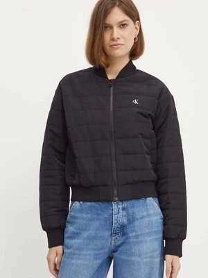 Calvin Klein Jeans kurtka bomber damski kolor czarny przejściowa oversize J20J223871