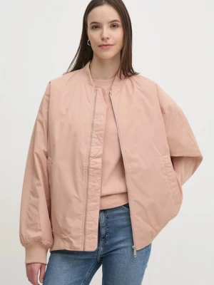 Calvin Klein Jeans kurtka bomber damski kolor pomarańczowy przejściowa oversize J20J224702