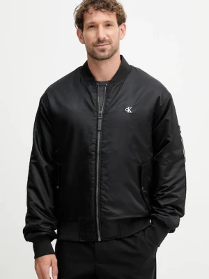 Calvin Klein Jeans kurtka bomber kolor czarny przejściowa oversize LV04RC526G