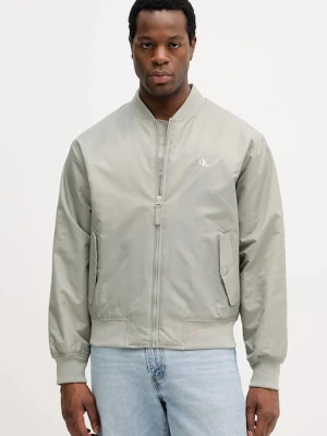 Calvin Klein Jeans kurtka bomber kolor zielony przejściowa oversize LV04RC526G