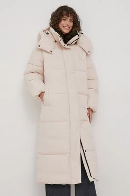 Calvin Klein Jeans kurtka damska kolor beżowy zimowa oversize