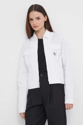 Calvin Klein Jeans kurtka damska kolor biały przejściowa J20J223184