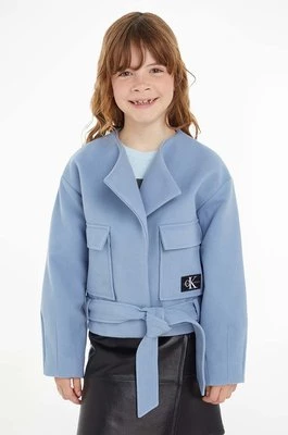 Calvin Klein Jeans kurtka dziecięca kolor niebieski