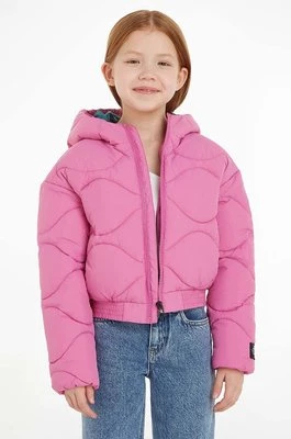 Calvin Klein Jeans kurtka dziecięca kolor różowy