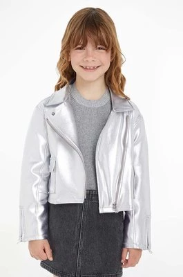 Calvin Klein Jeans kurtka dziecięca kolor srebrny