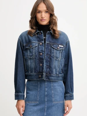 Calvin Klein Jeans kurtka jeansowa bawełniana kolor niebieski przejściowa LV047D838G