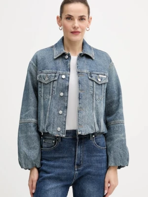 Calvin Klein Jeans kurtka jeansowa bawełniana kolor niebieski przejściowa oversize LV047D725G