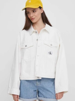 Zdjęcie produktu Calvin Klein Jeans kurtka jeansowa damska kolor beżowy przejściowa oversize J20J223430
